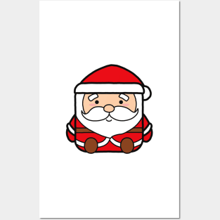 Kawaii Square Santa Claus Posters and Art